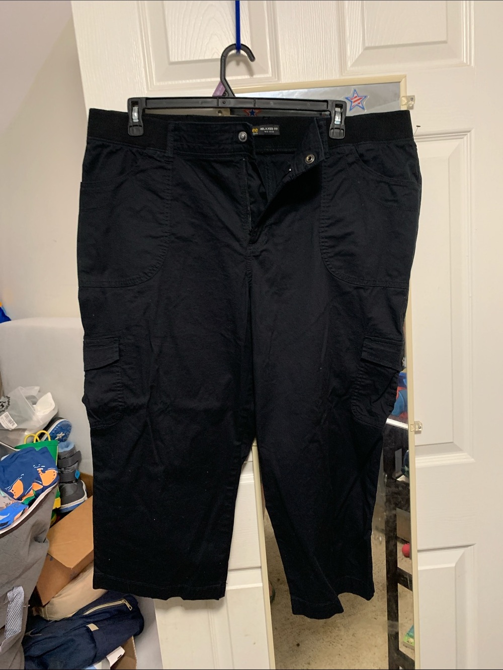 Lee Women's Black Capris with Cargo Pockets